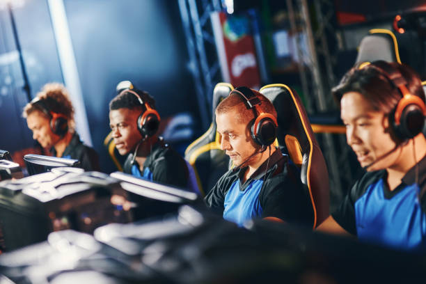 Image of a team of gamers working together in a multiplayer game